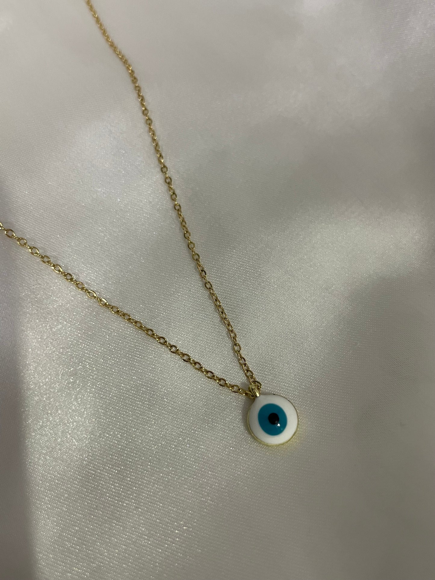 Minimal evil eye necklace