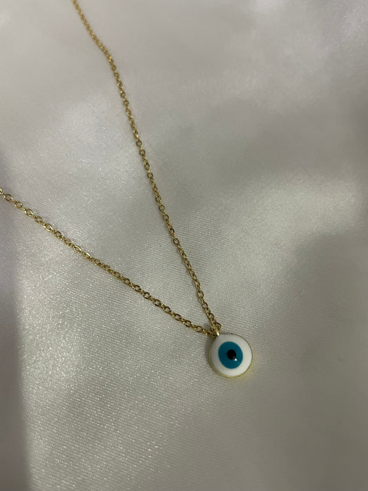 Minimal evil eye necklace