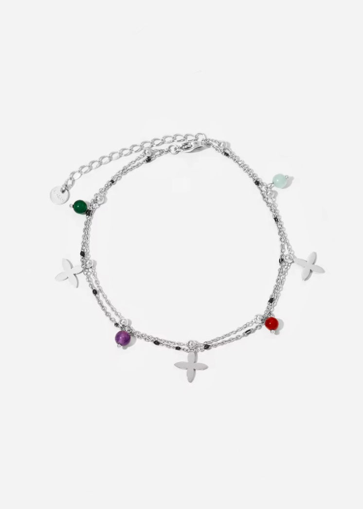 Gem glow anklet(Silver)
