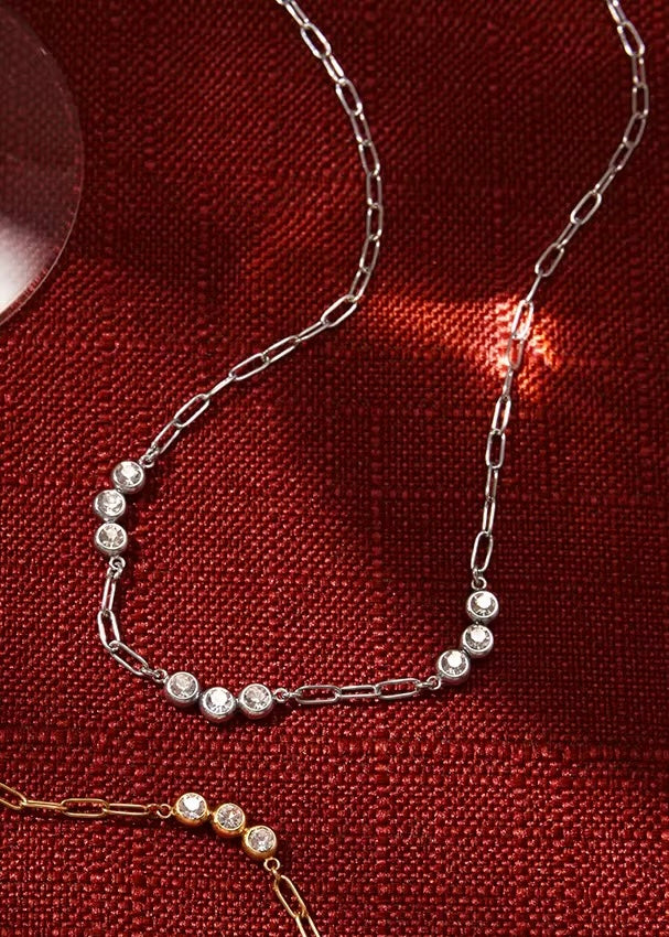 Celeste link necklace(Silver)