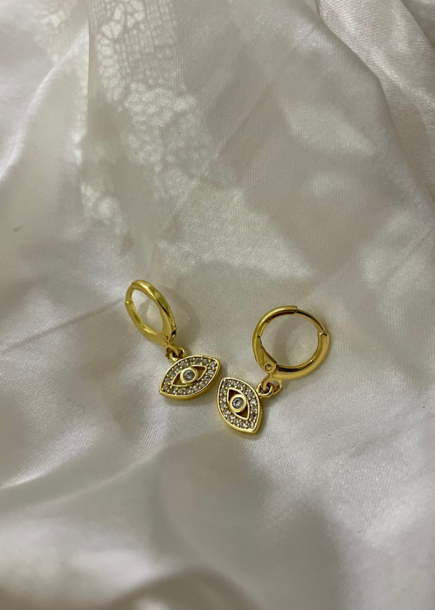 Evil eye mini hoops