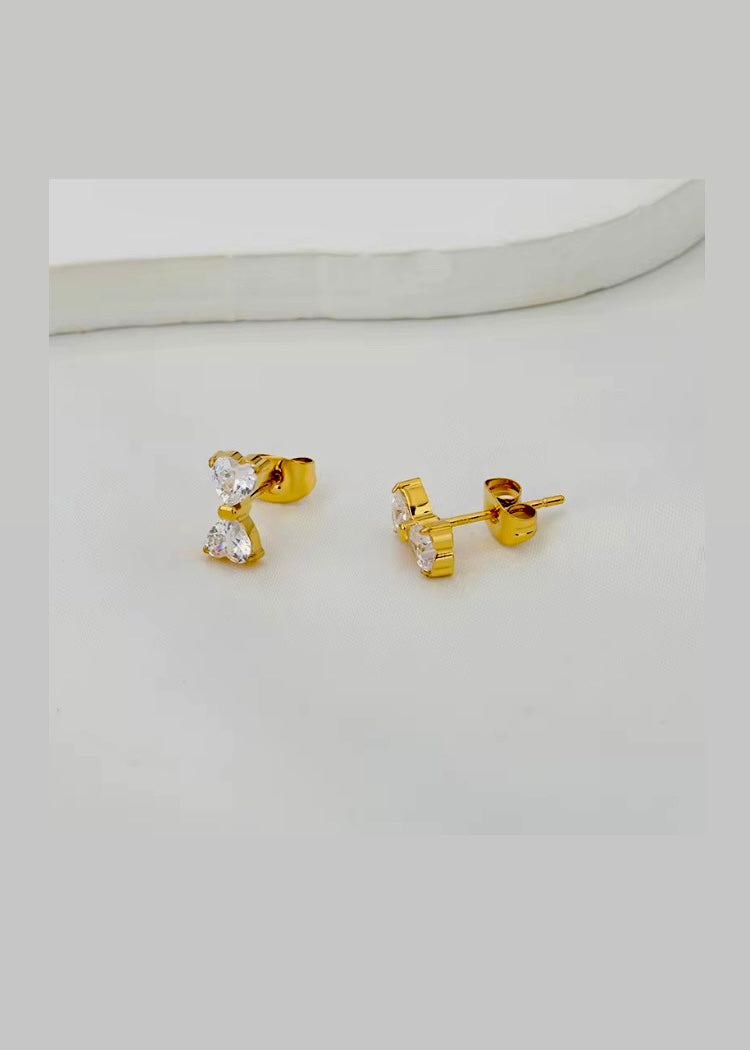 Solitaire bow earrings