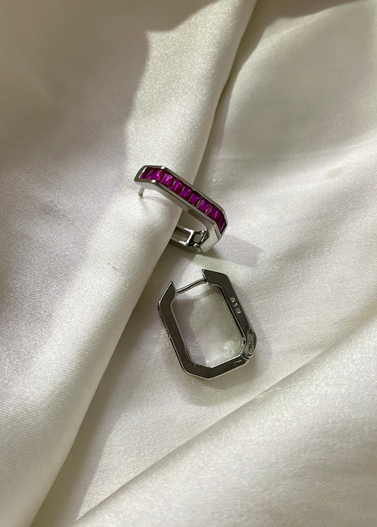 Octo ruby hoops(Silver)