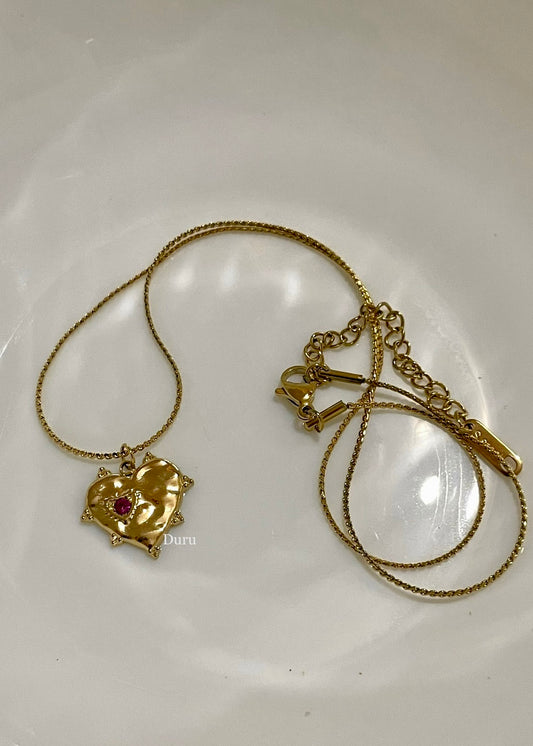 Ruby heart necklace