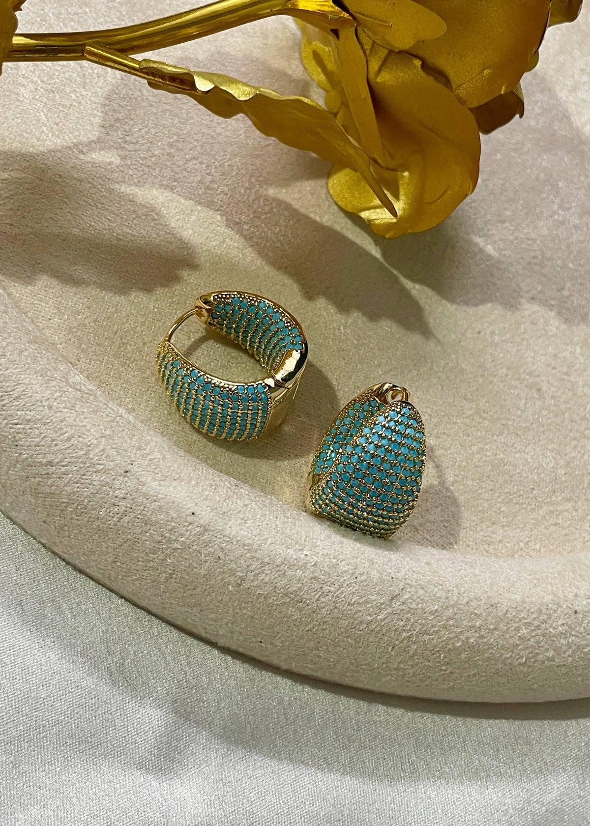 Turquoise raga hoops