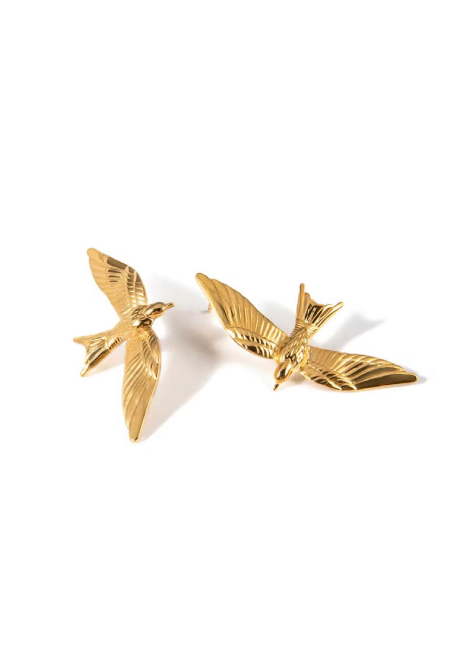 Flying bird earrings