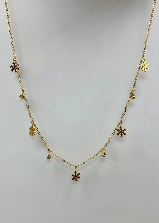 Snowflakes charms necklace