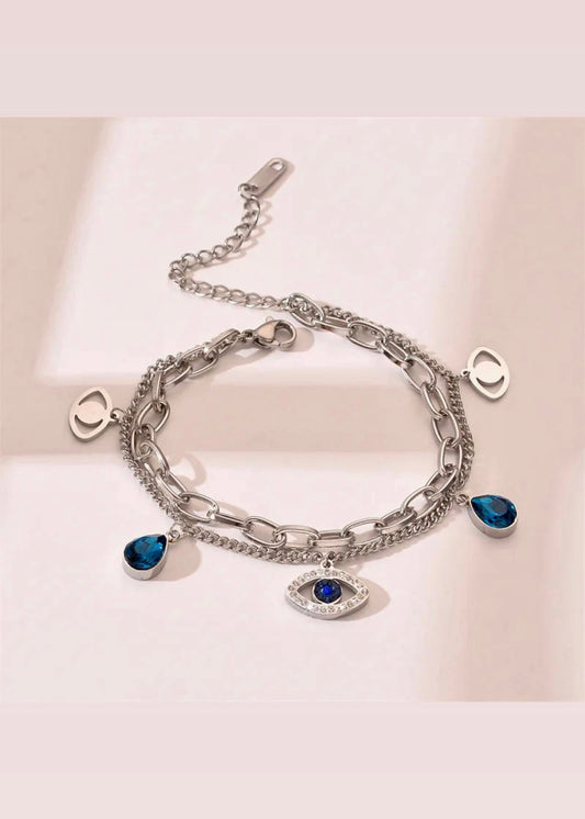 Evil eye charms bracelet(Silver)