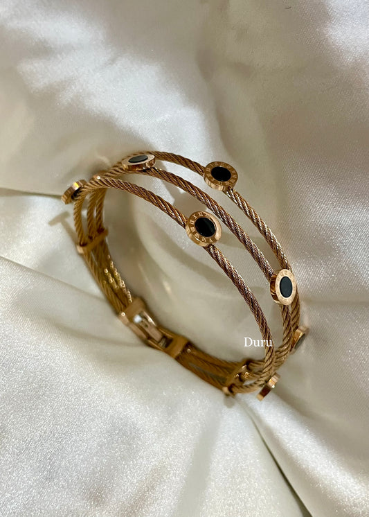 Roma noir bracelet(Rosegold)
