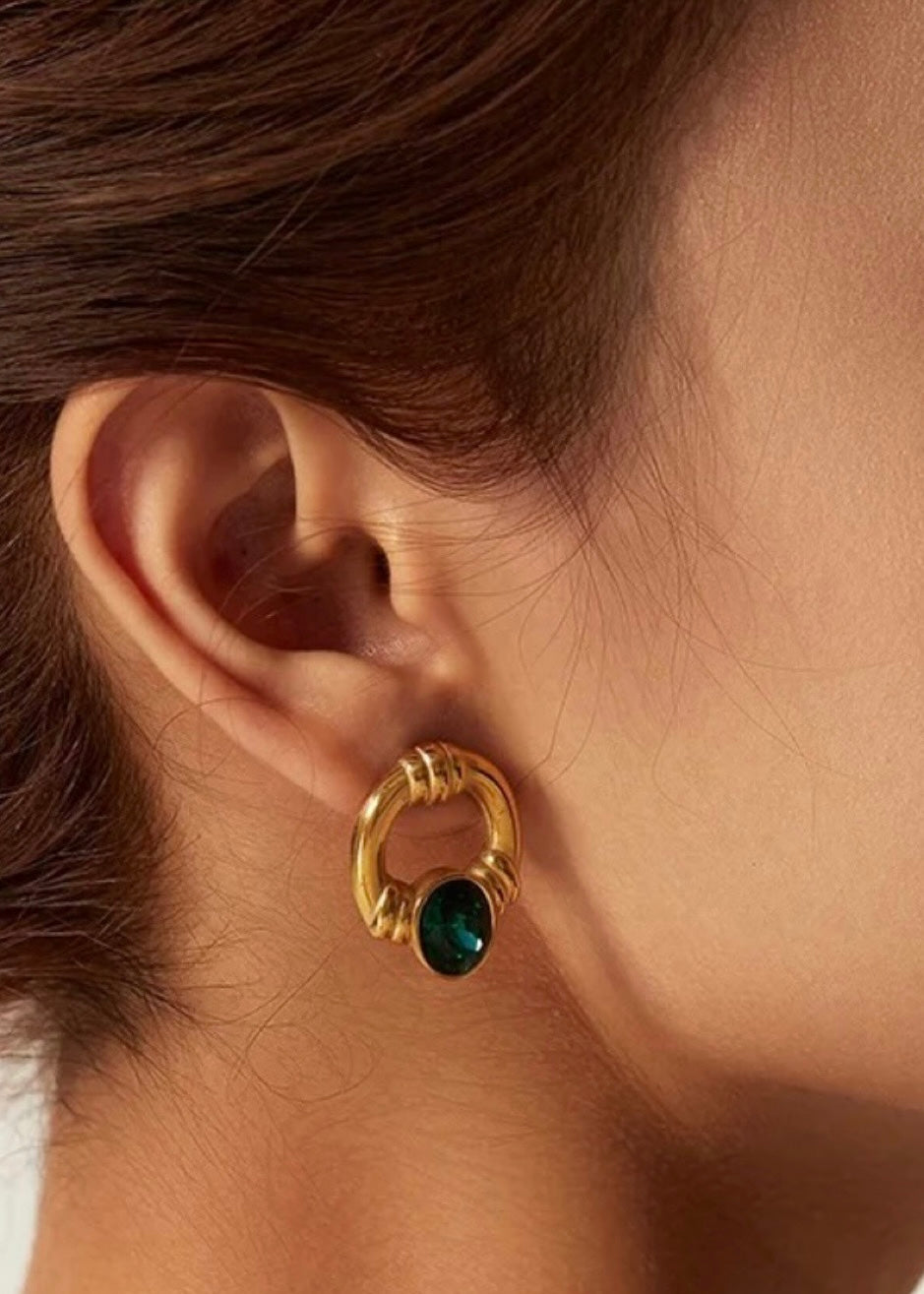 Emerald art deco earrings
