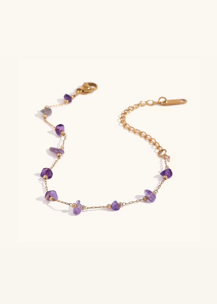 Amethyst anklet