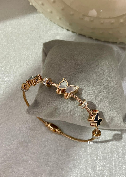 Butterfly glow bracelet(Rosegold)