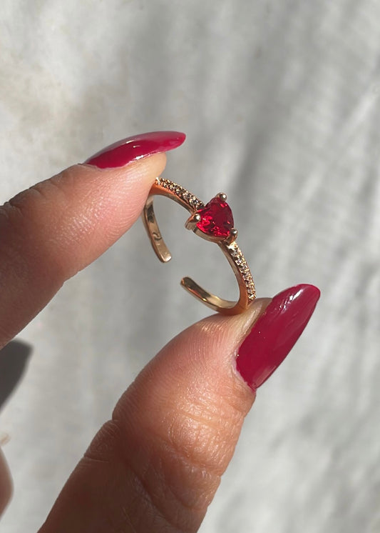 Ruby heart ring