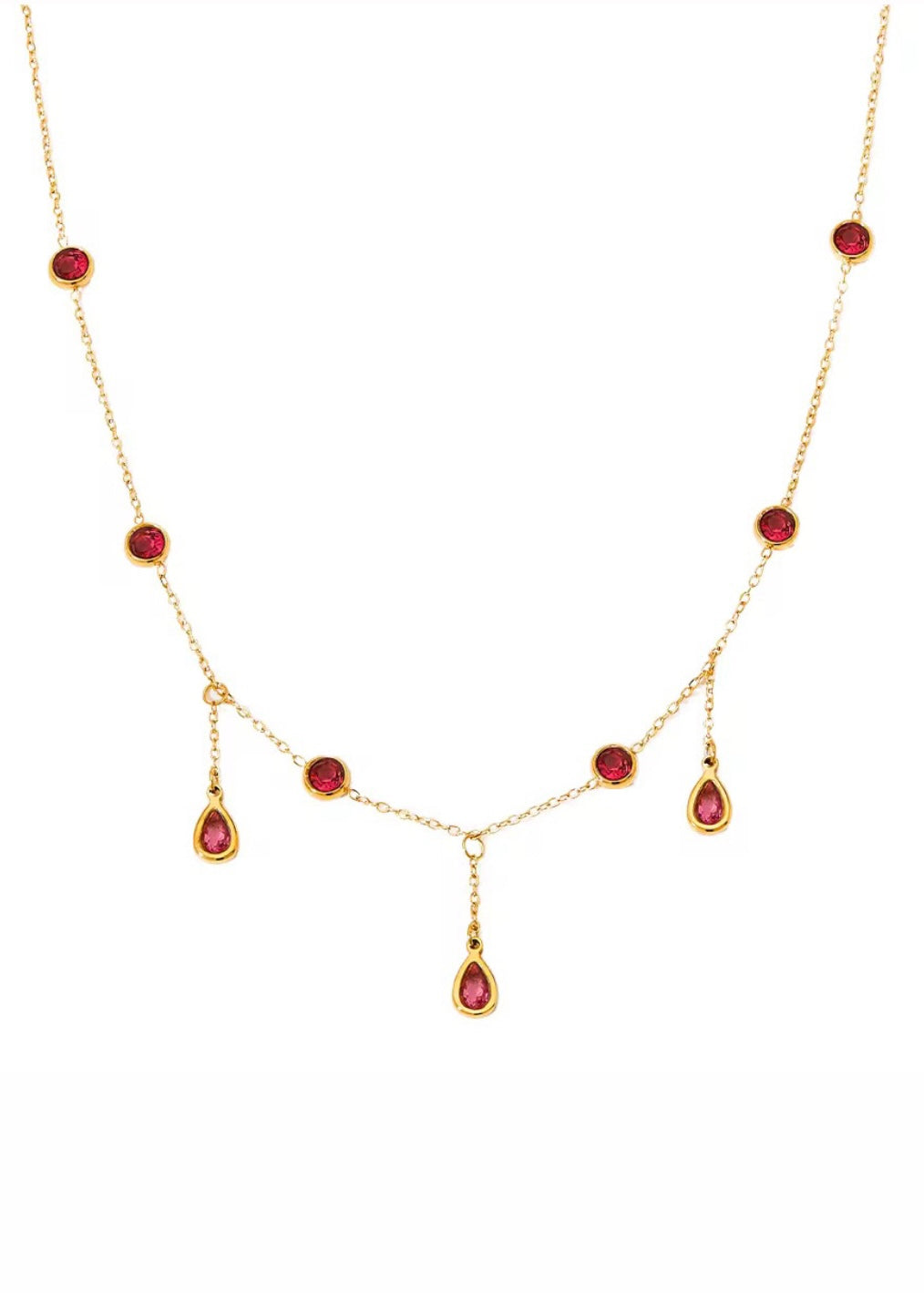 Ruby drops necklace