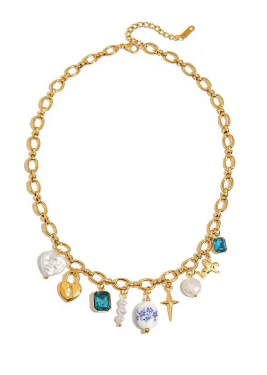 Vintage treasure charms necklace
