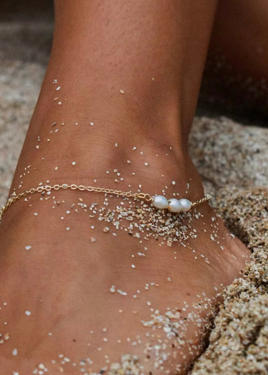 Natural pearls anklet